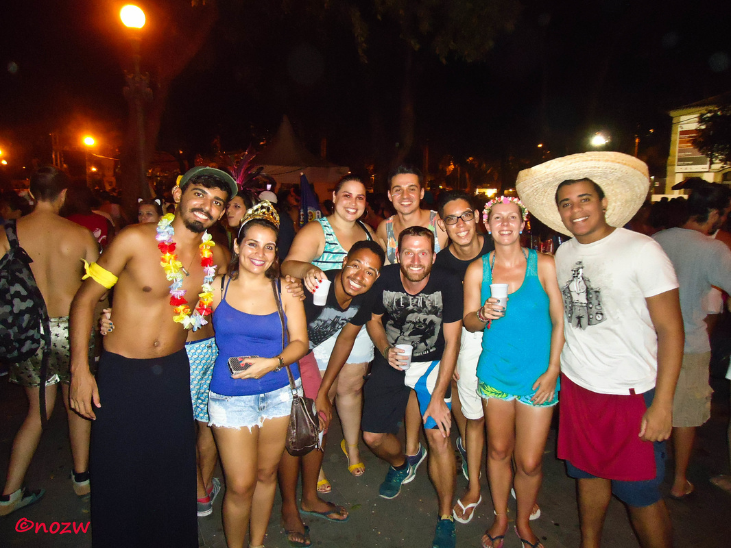 Mensen In De Straten Van Rio De Janeiro Tijdens Carnaval 